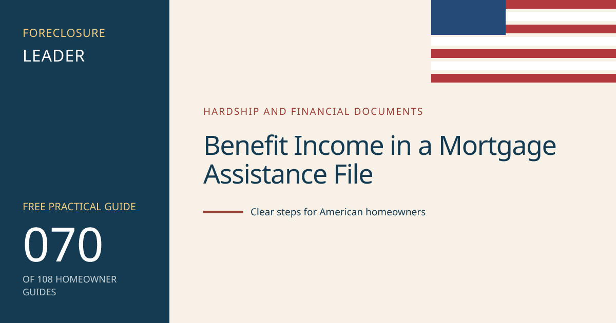 Benefit Income in a Mortgage Assistance File: visual guide for U.S. homeowners