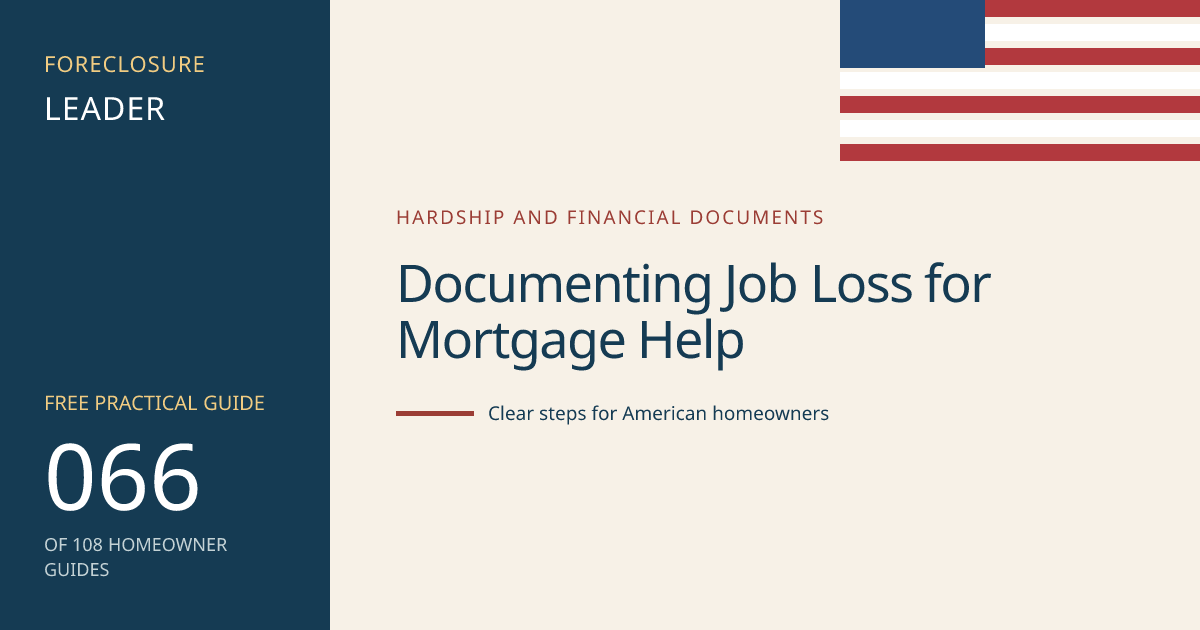 Documenting Job Loss for Mortgage Help: visual guide for U.S. homeowners