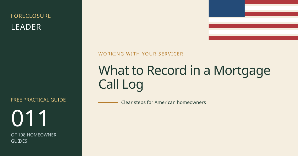 What to Record in a Mortgage Call Log: visual guide for U.S. homeowners