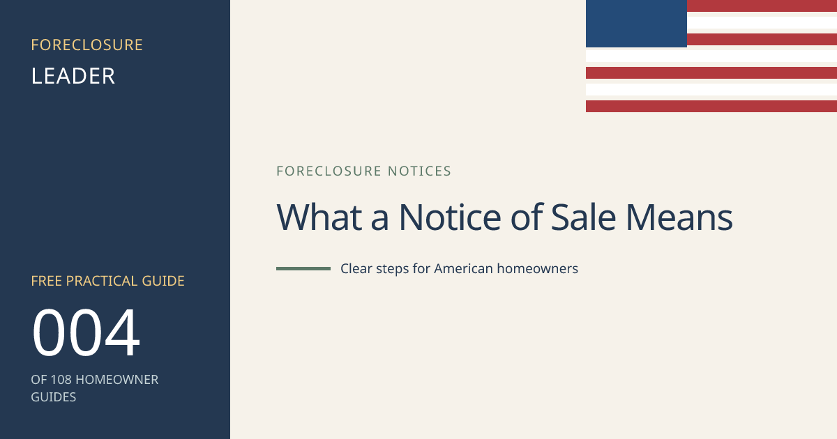 What a Notice of Sale Means: visual guide for U.S. homeowners